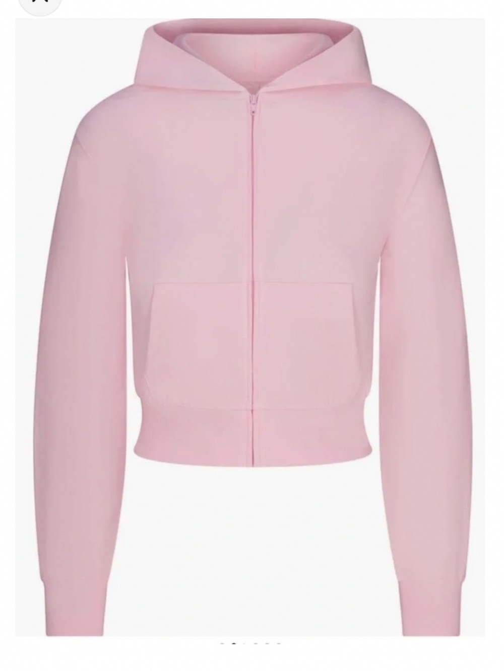 SKIMS Cotton Jersey Zip-Up Hoodie | Cherry Blossom NWT XL